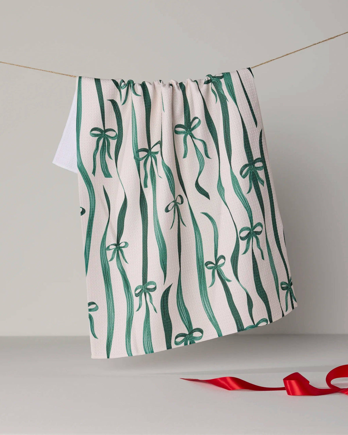 Geometry - Falling Ribbon Tea Towel - Holiday 2026