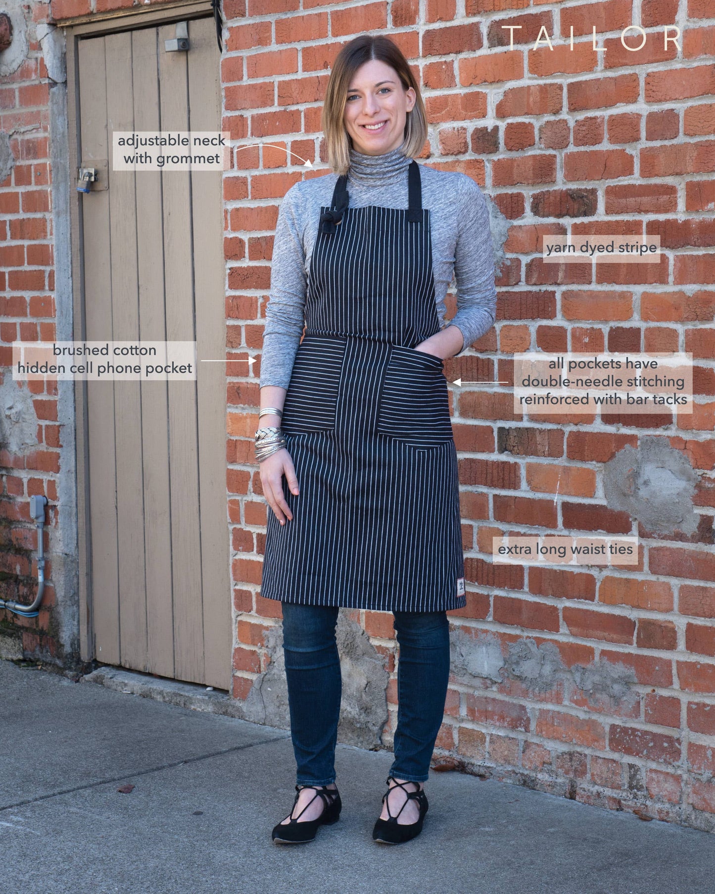 KAF Home Tailor Apron, Oversized & Multi-Purpose