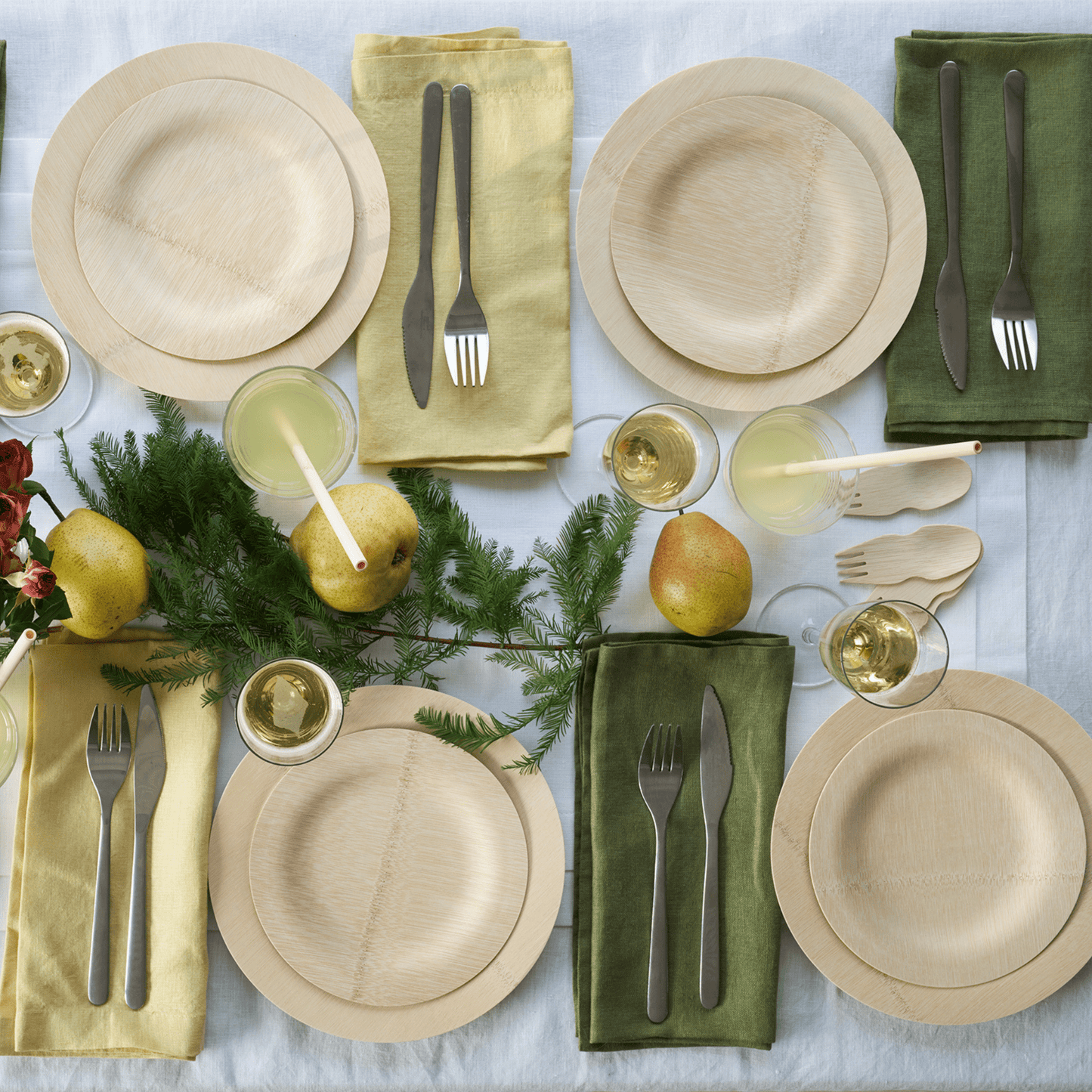 bambu® Disposable Bamboo Round Plates, 9"