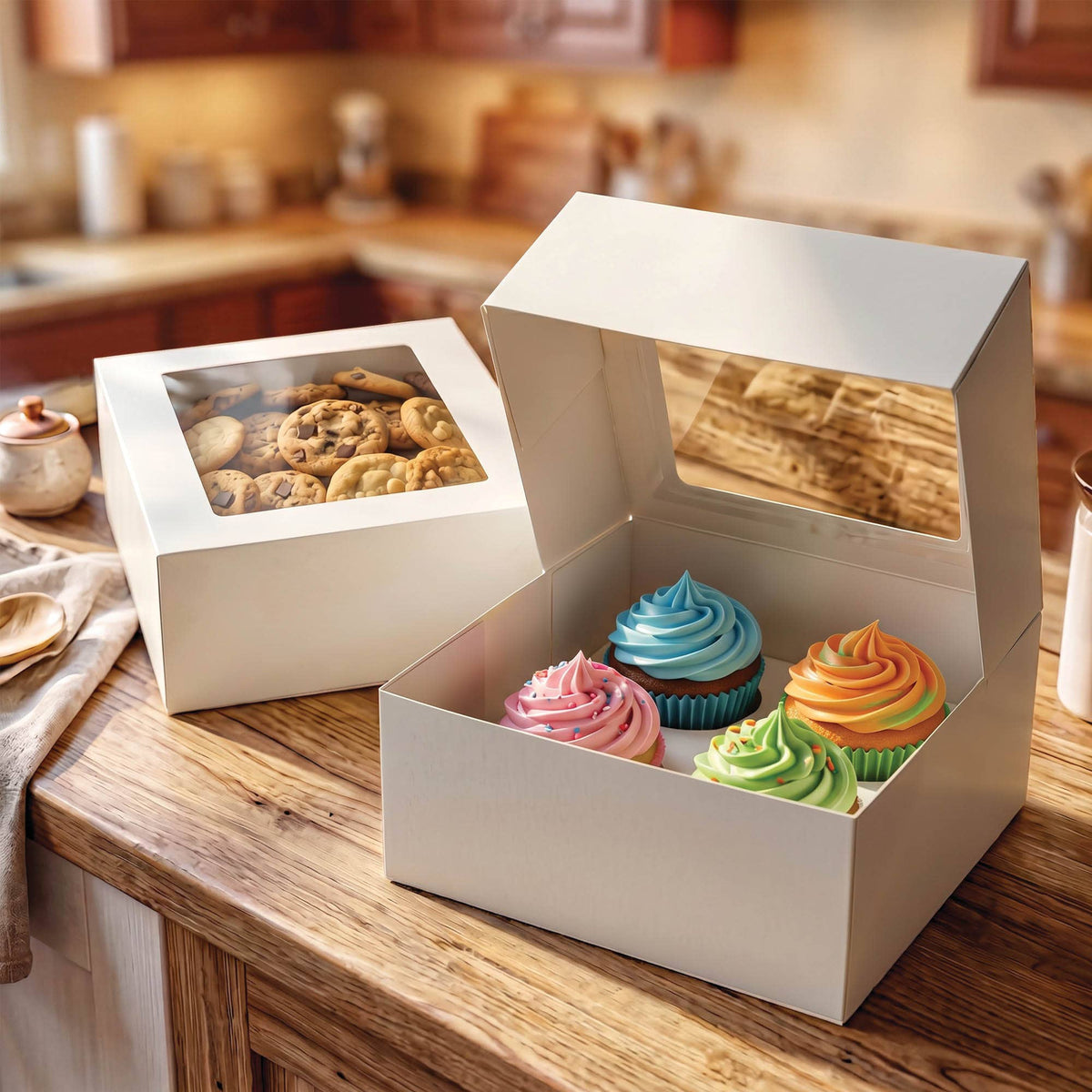 HIC - Harold Import Co. - Treat Boxes with Removable Cupcake Inserts, Set of 4