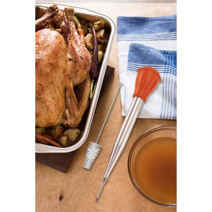 HIC - Harold Import Co. - HIC Kitchen Roasting Baster With Cleaning Brush And Needle, 2oz