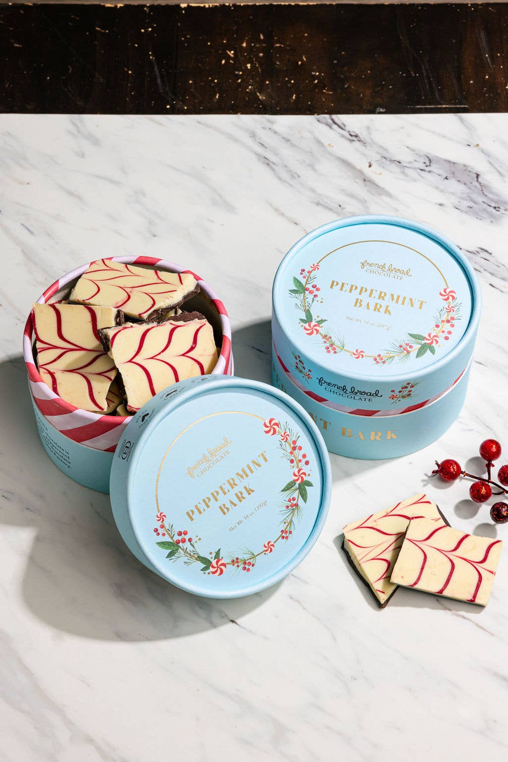 French Broad Chocolate Peppermint Bark, 14oz