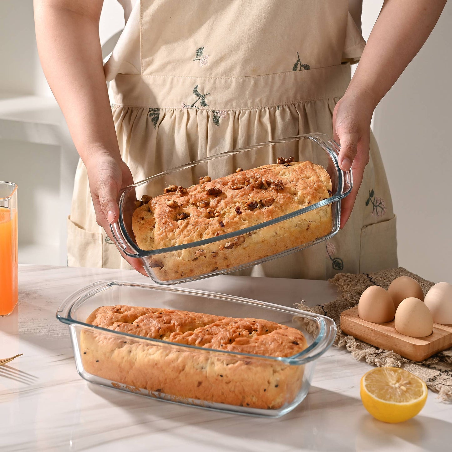 Fox Run Glass Loaf Pans with Lid, Each