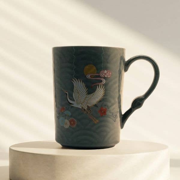 Original Source - Elegant Ceramic Crane Mug