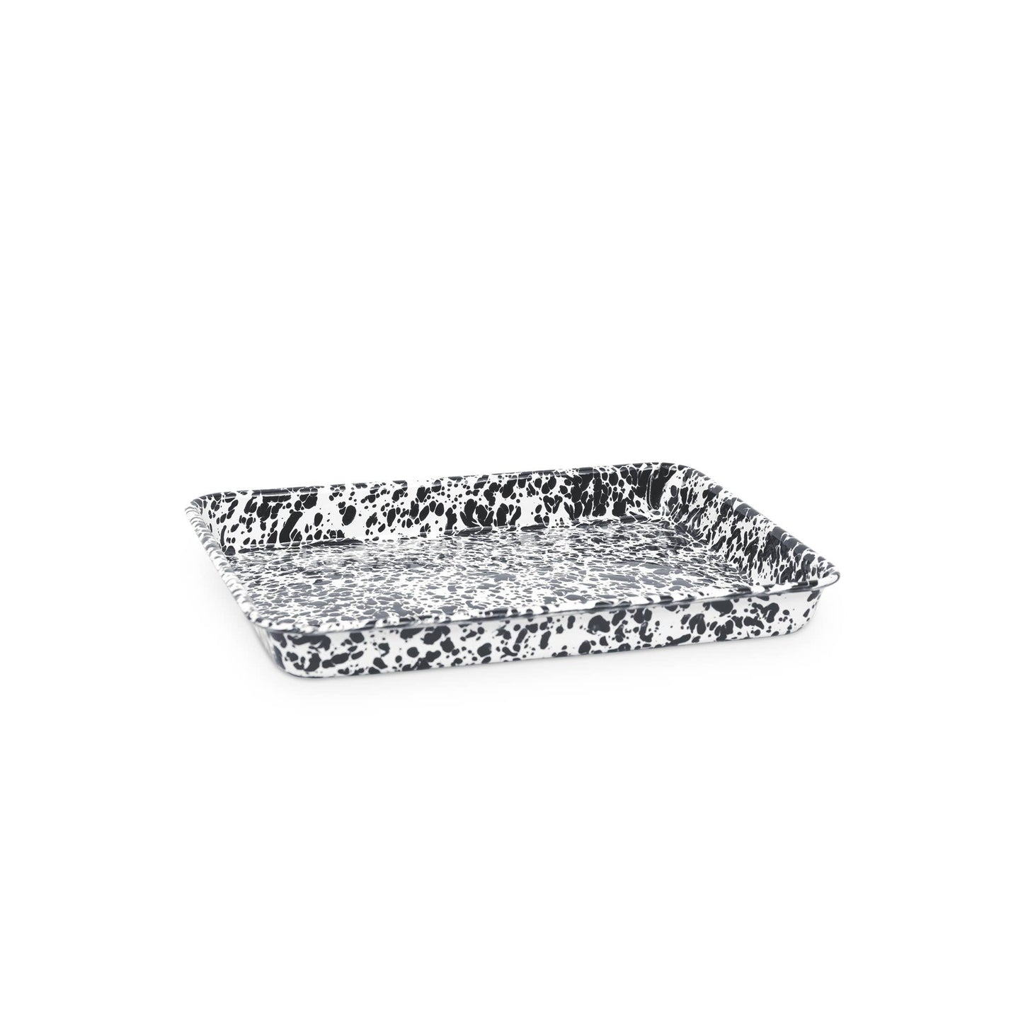 Crow Canyon Home Splatter Enamelware Small Rectangular Tray