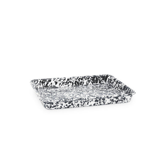 Crow Canyon Home Splatter Enamelware Small Rectangular Tray