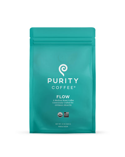 Purity Coffee Organic Mold Free FLOW Medium Roast Whole Bean Coffee, 12oz