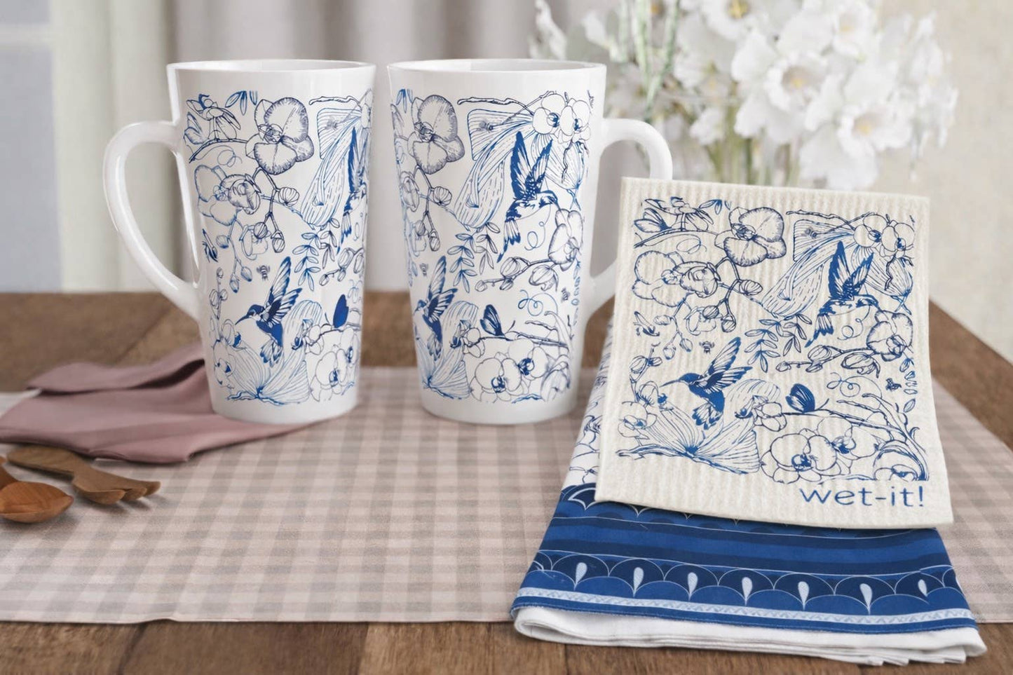 Wet-it! Orchid Garden Blue Swedish Cloth
