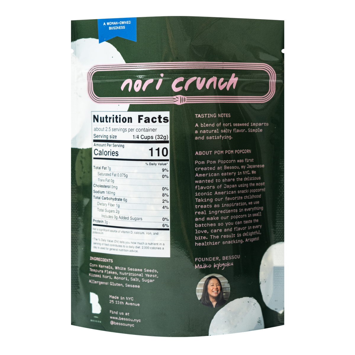 Pom Pom Popcorn by Bessou - Popcorn, Nori Crunch