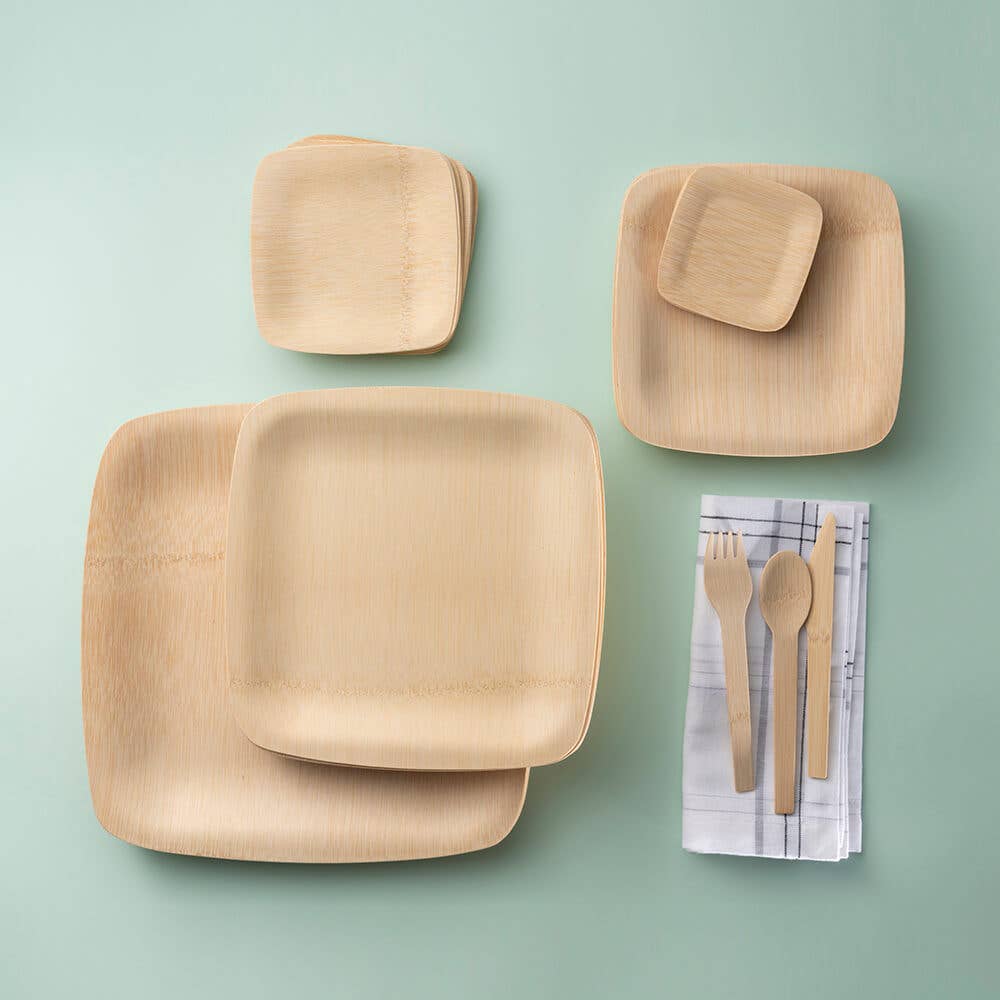 bambu® Disposable Bamboo Square Plates, 7"