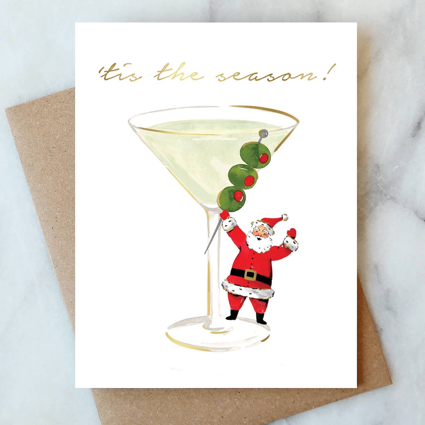 Abigail Jayne Design - Santa Martini Holiday Card | Christmas HolidayCard