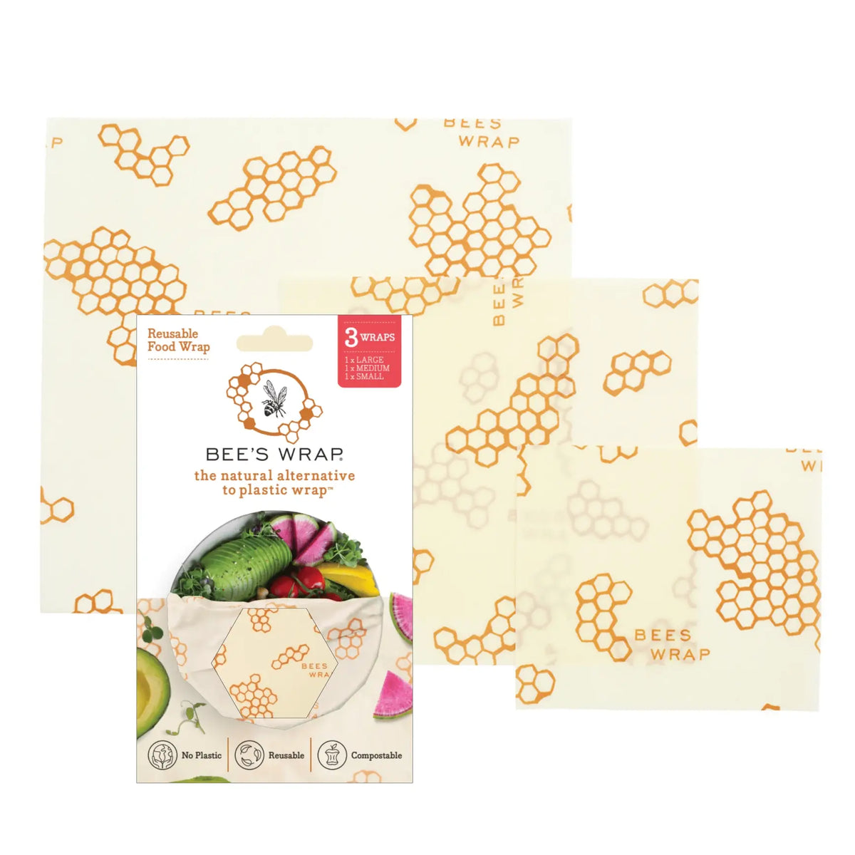 Bee's Wrap Beeswax Wraps, Assorted 3 Pack
