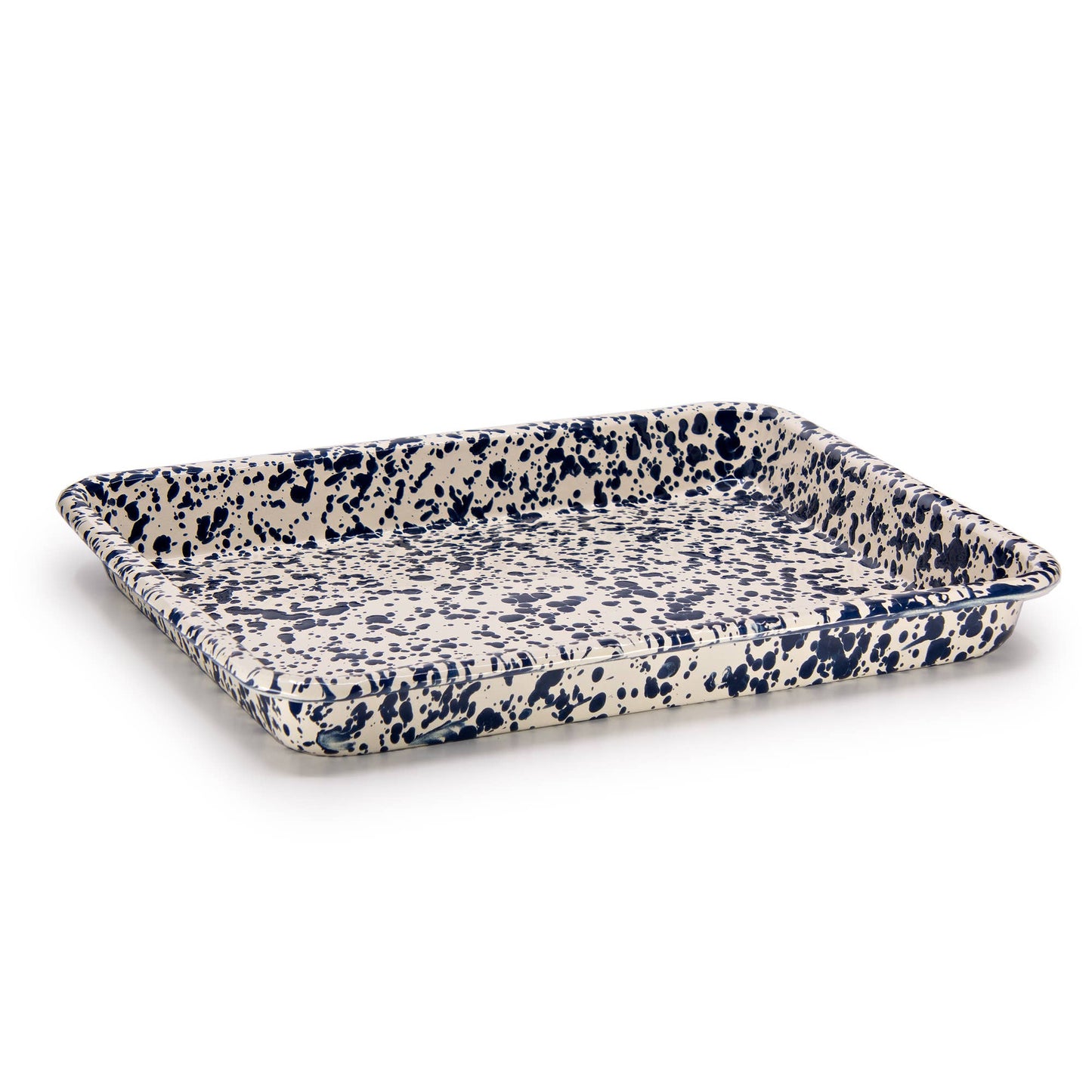 Crow Canyon Home Splatter Enamelware Small Rectangular Tray
