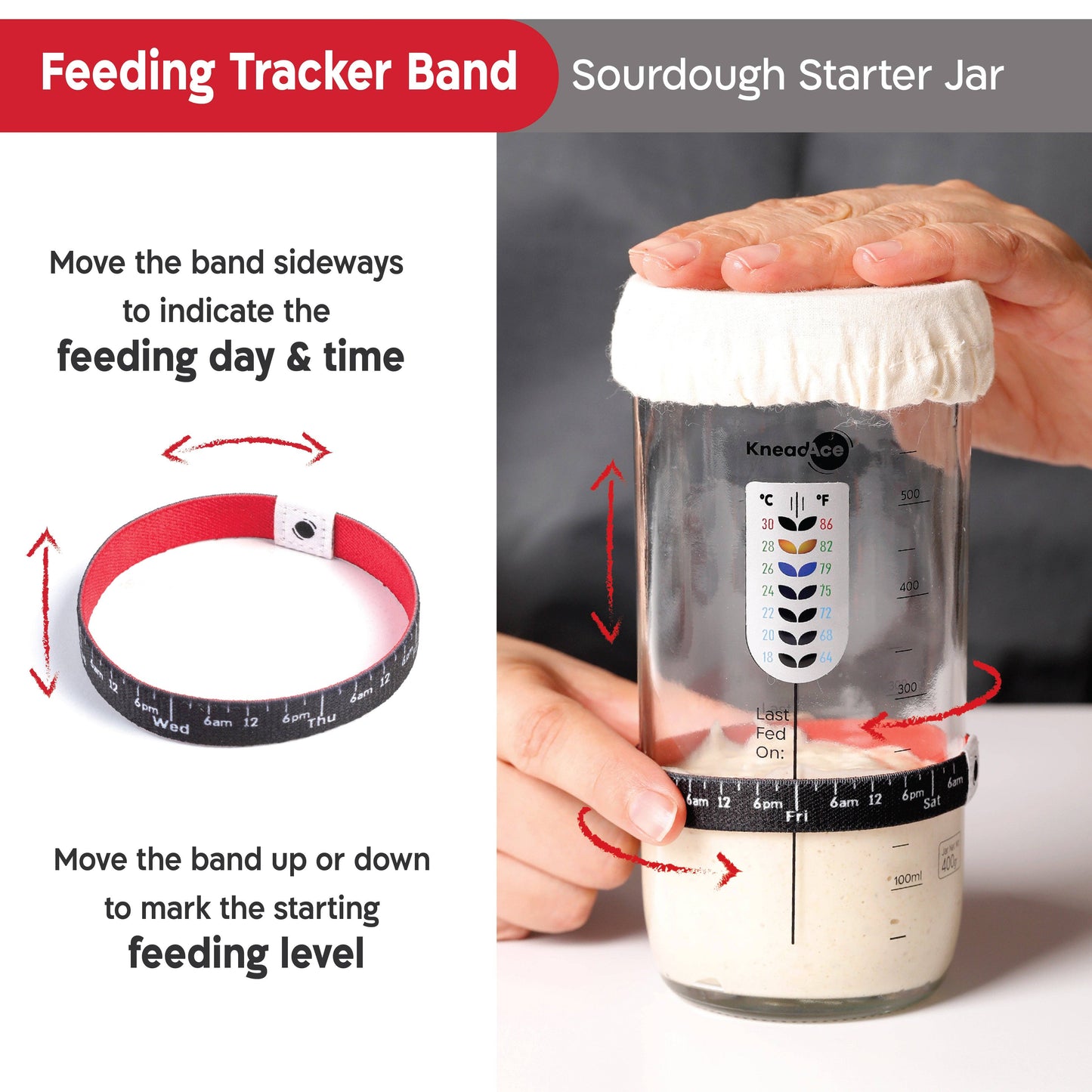 KneadAce® 24oz Sourdough Starter Jar