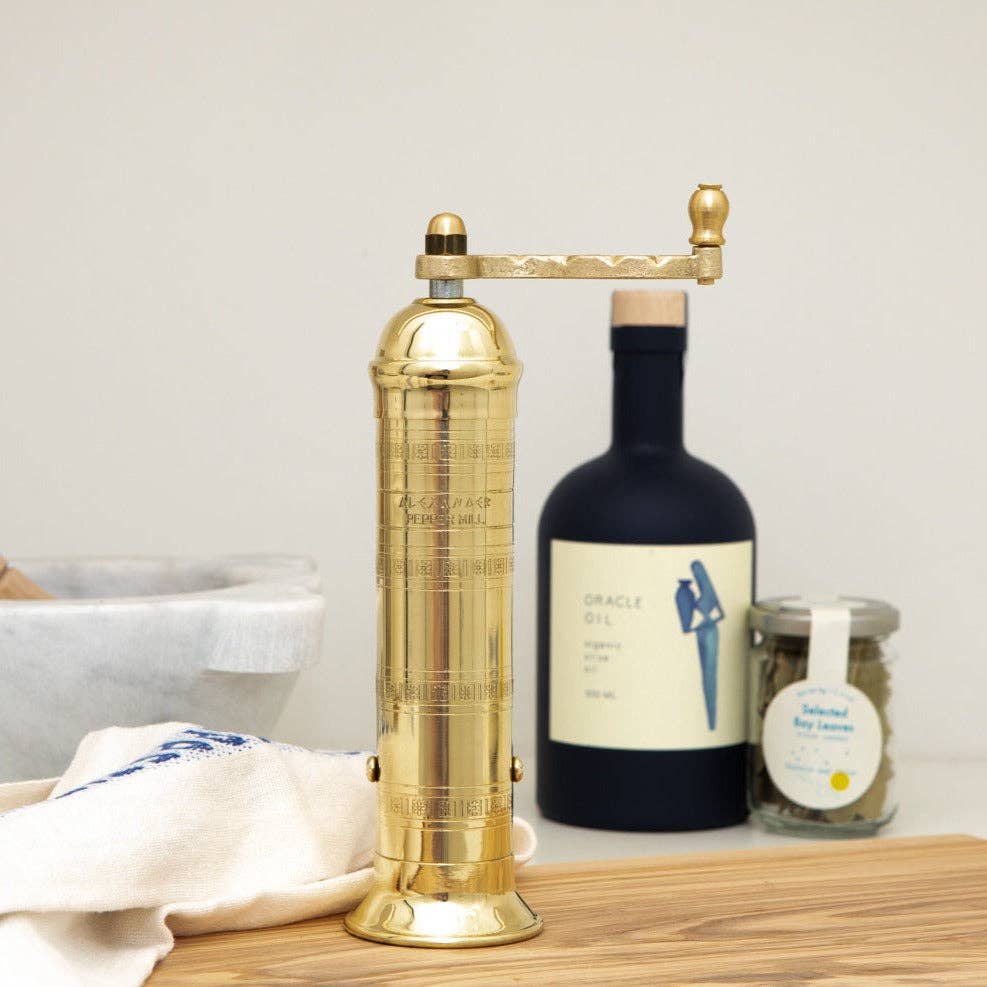 The Original Brass Greek Pepper Mill, 8”