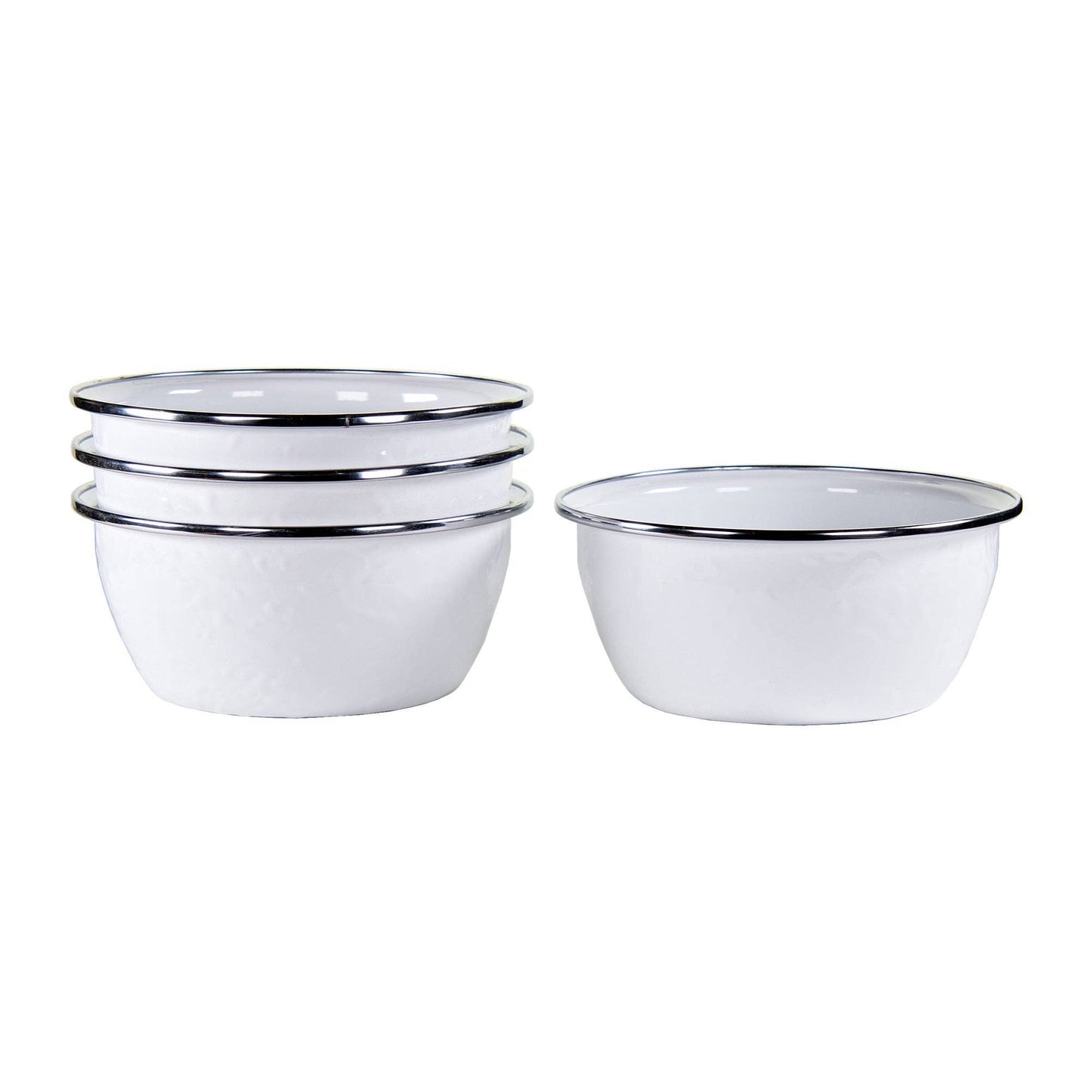 Crow Canyon Home - Golden Rabbit Enamelware Swirl Set of 4 Salad Bowls