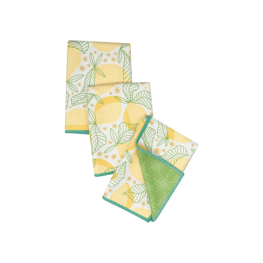 Once Again Home Reversible Mighty Mini Towel - RJW Lemon Sparkle, Set of 3