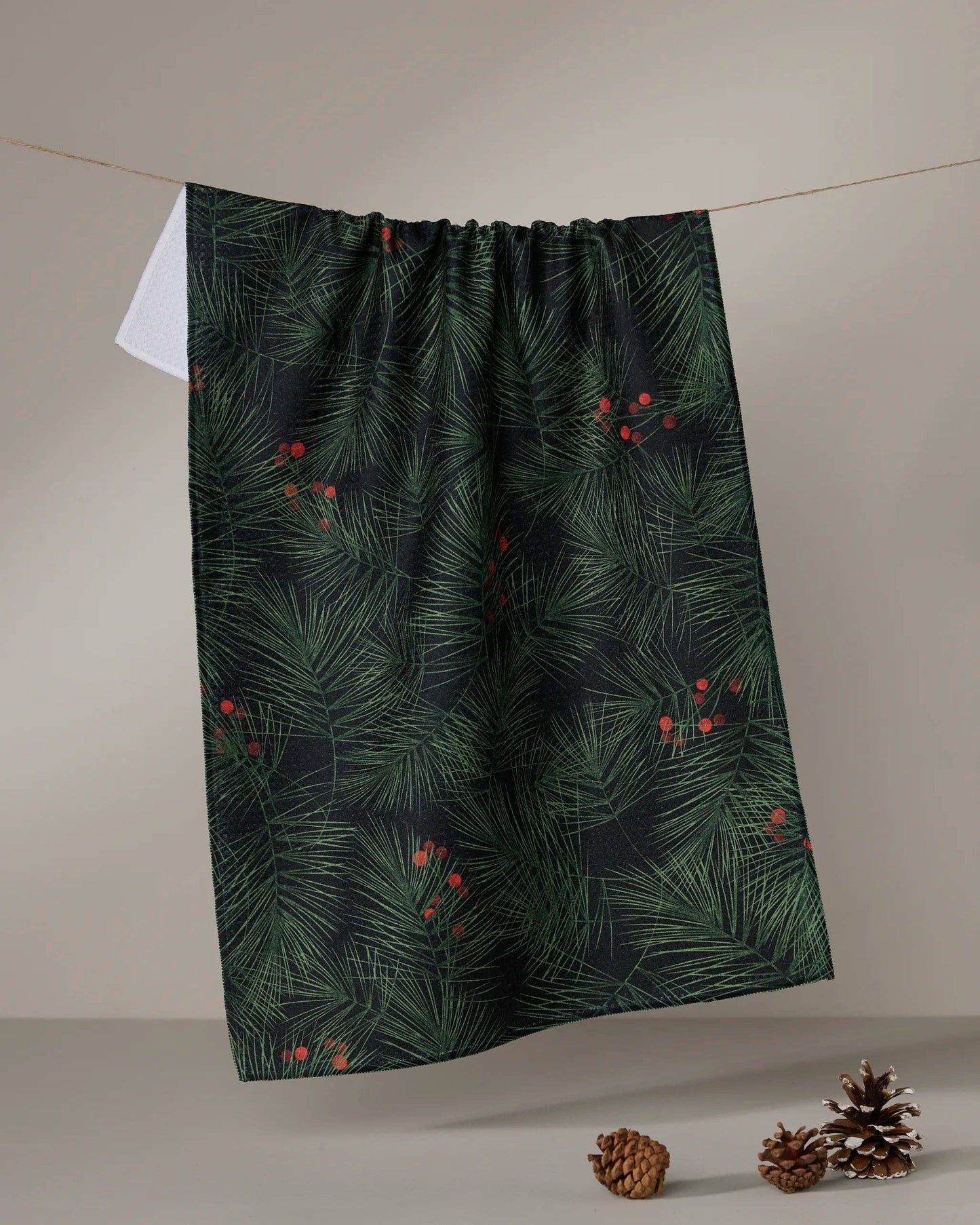 Geometry - Evergreen Pine Tea Towel