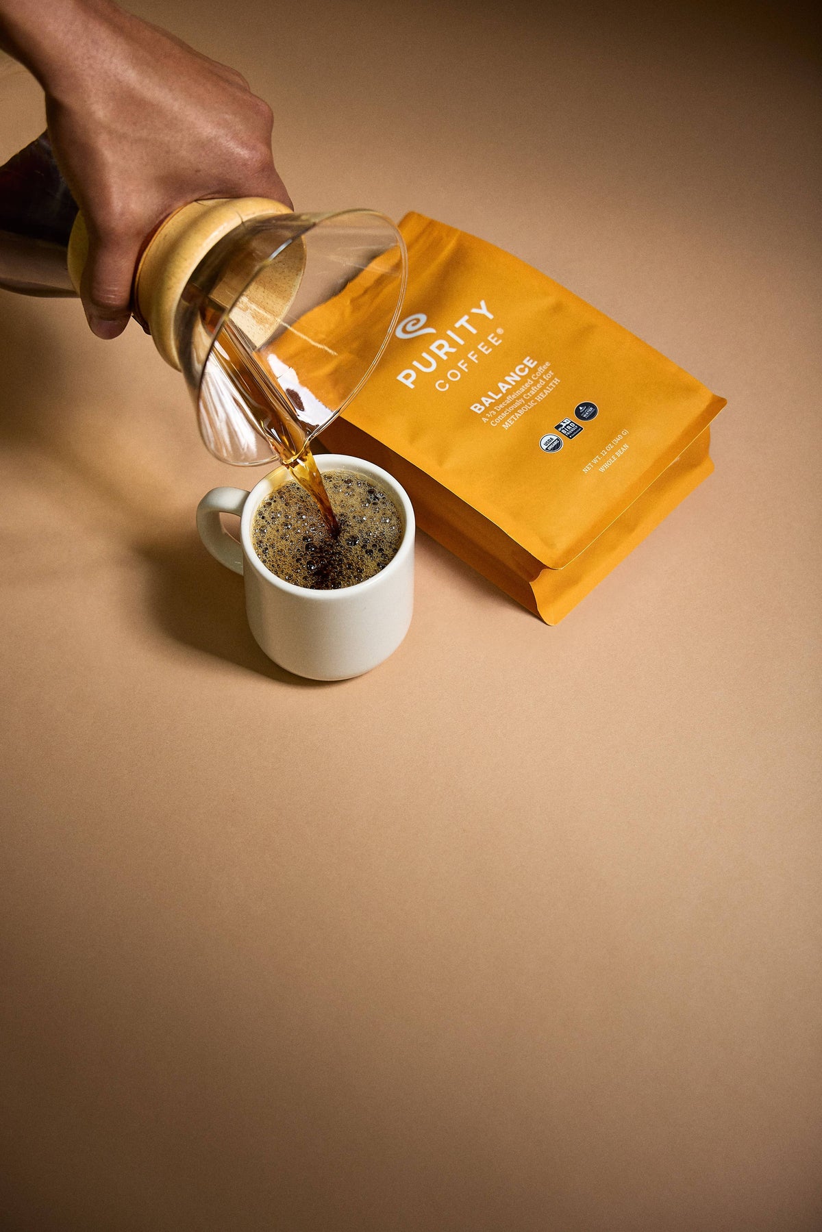 Purity Coffee - Organic Mold Free Low Caffeine Whole Bean Coffee | BALANCE