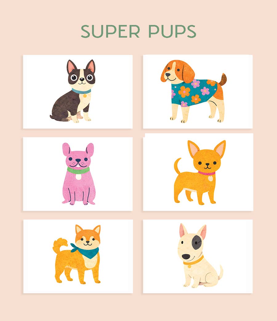 Petite Artisan Super Pups Watercolor Postcard Kit