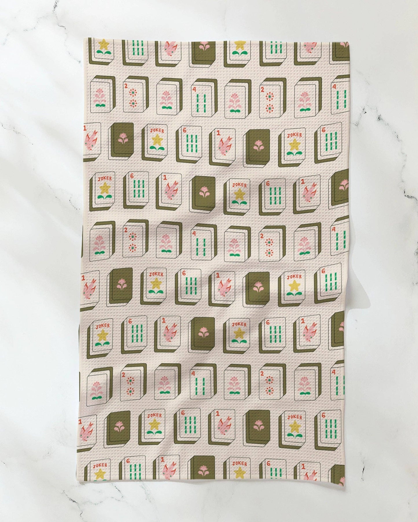 Geometry - Flower Tiles Tea Towel