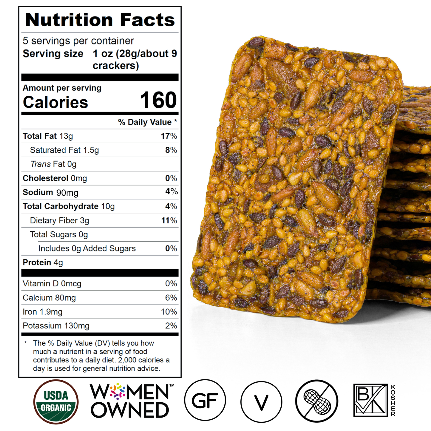 Top Seedz - NEW: Black Pepper & Turmeric Crackers - 5oz - 12 Per Case