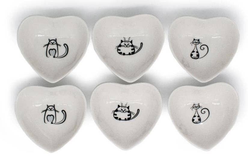 Original Source - Heart Cat Trinket Dish Set of 6