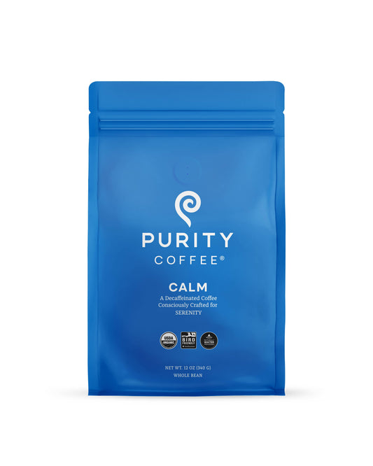 Purity Coffee Organic Mold Free CALM Decaf Whole Bean Coffee, 12oz
