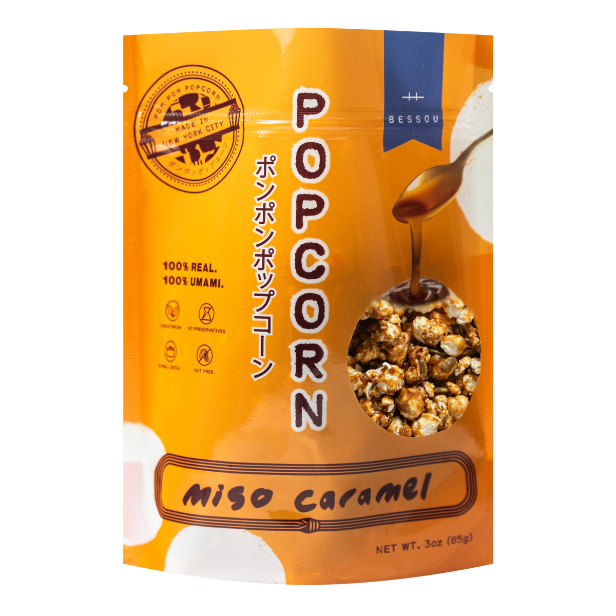 Pom Pom Popcorn by Bessou - Popcorn, Miso Caramel
