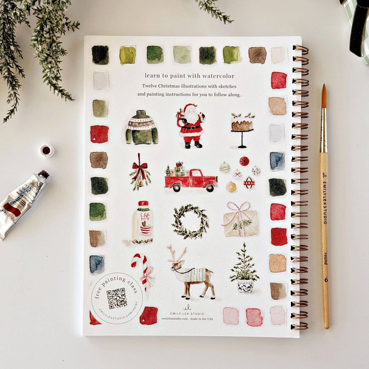 emily lex studio - Classic christmas watercolor workbook
