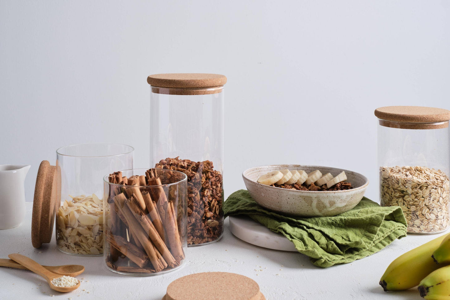 Port-Style Enterprises Inc. - KITCHEN BASICS Canister Borosilicate/Cork Lid 18oz