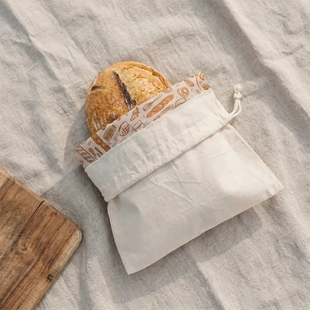 Bee's Wrap Reusable Beeswax Lined Artisan Bread Bag - Natural