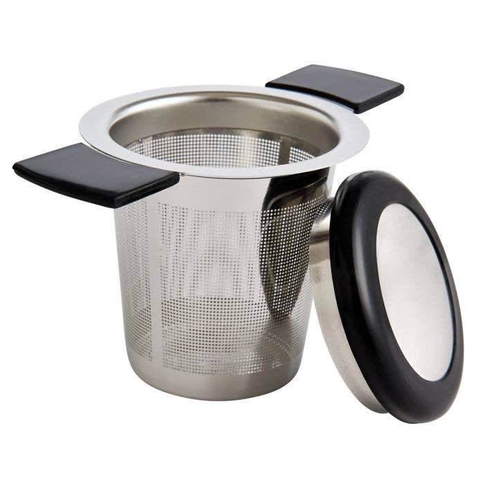 HIC - Harold Import Co. - Brew-in-Mug Tea Infuser with Lid & Stainless Steel Basket