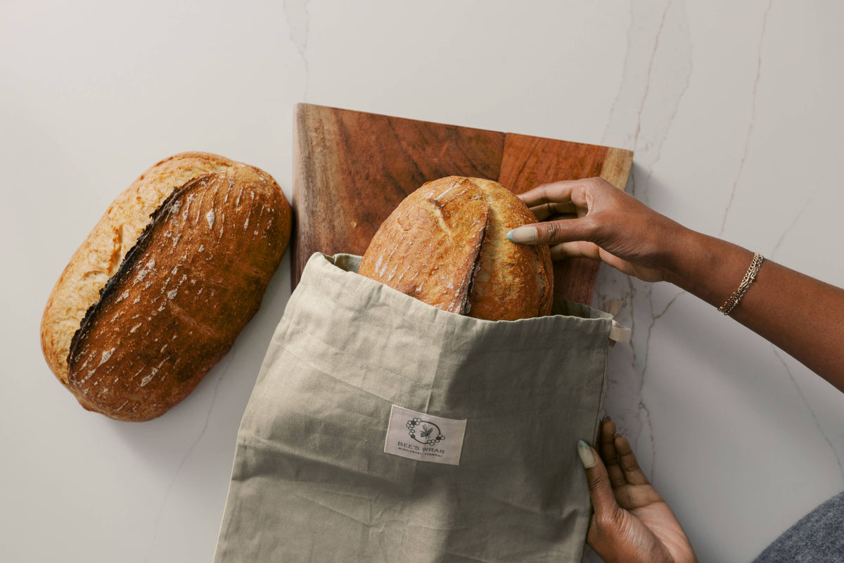 Bee's Wrap Reusable Beeswax Lined Artisan Bread Bag - Natural