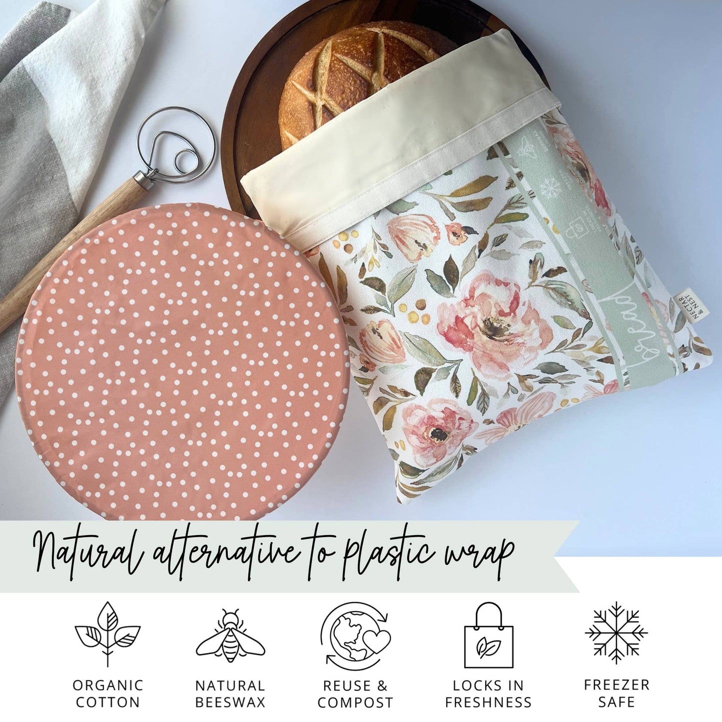 Nectar & Nest Artist Series Bread Baker Set - Sweetpea Garden