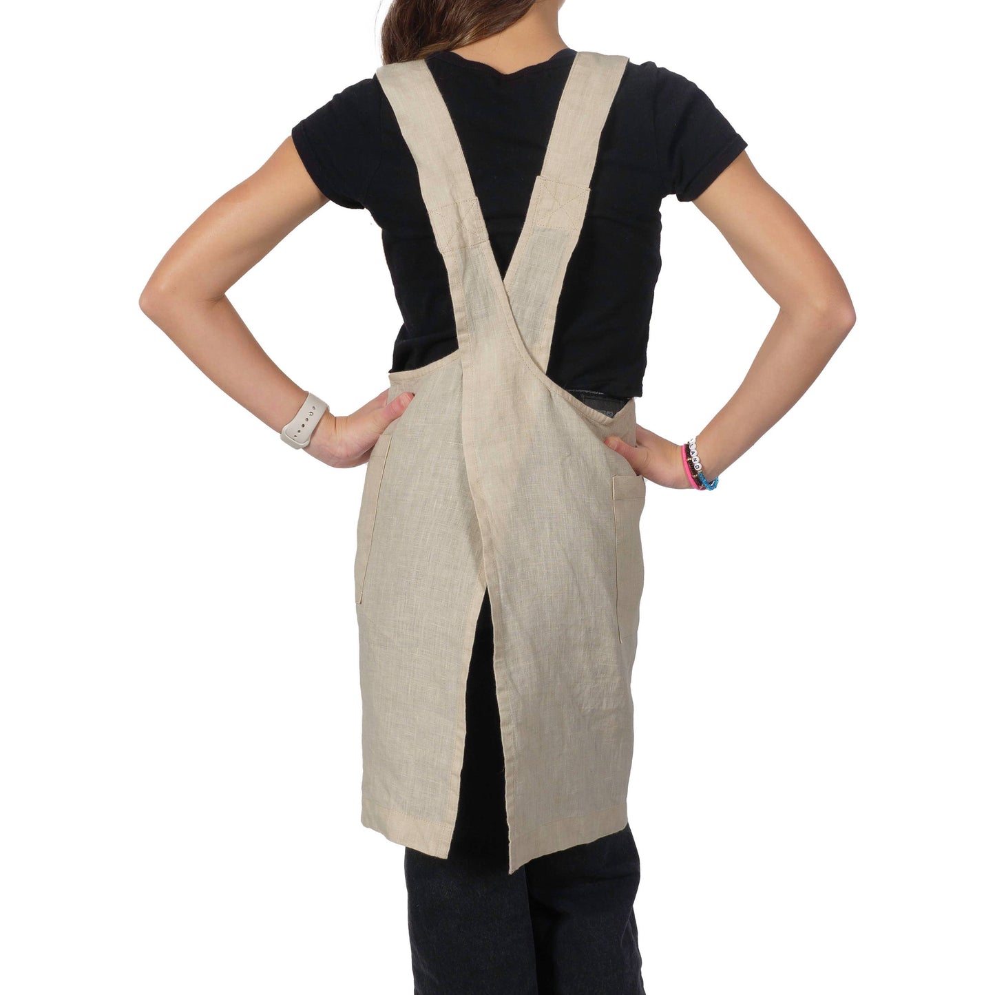 KAF Home Firenze Kids Stone Washed Linen Smock Apron