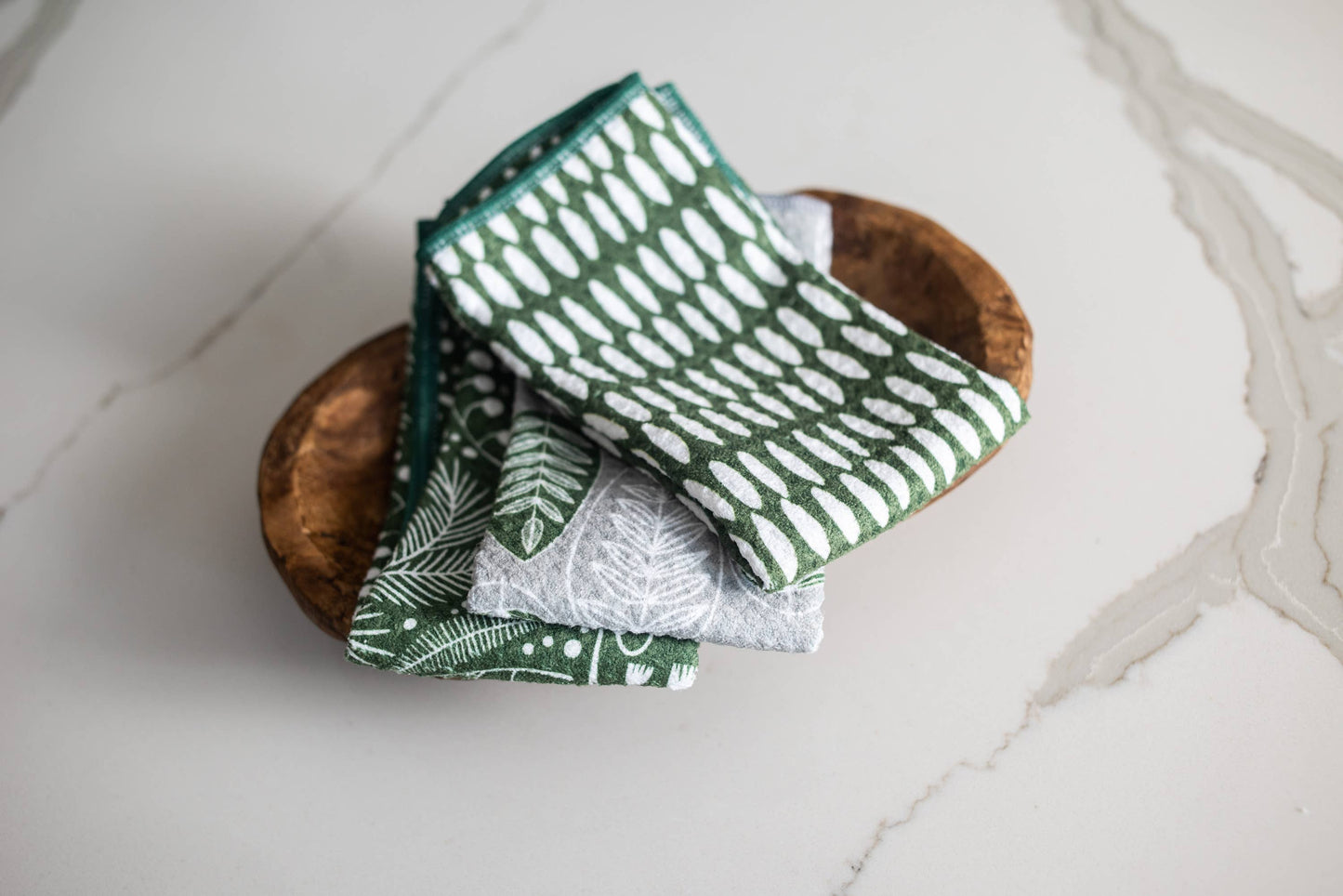 Once Again Home Co. - Mighty Minis Towel Set - Beans in Evergreen (set of 3)