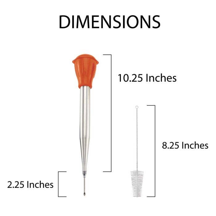 HIC - Harold Import Co. - HIC Kitchen Roasting Baster With Cleaning Brush And Needle, 2oz