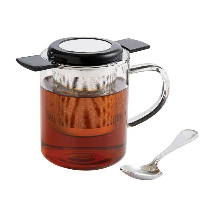 HIC - Harold Import Co. - Brew-in-Mug Tea Infuser with Lid & Stainless Steel Basket