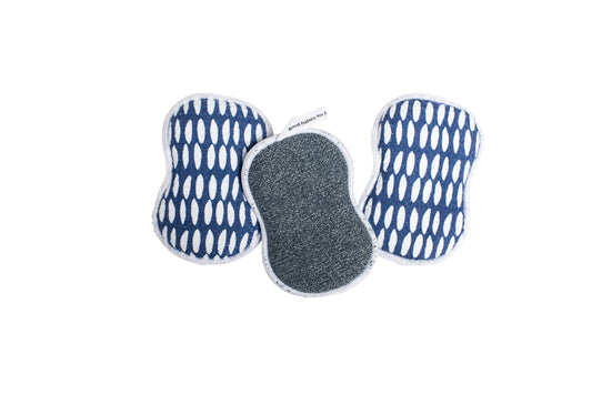 Once Again Home RE:Usable Sponges - Beans in Navy, Set of 3
