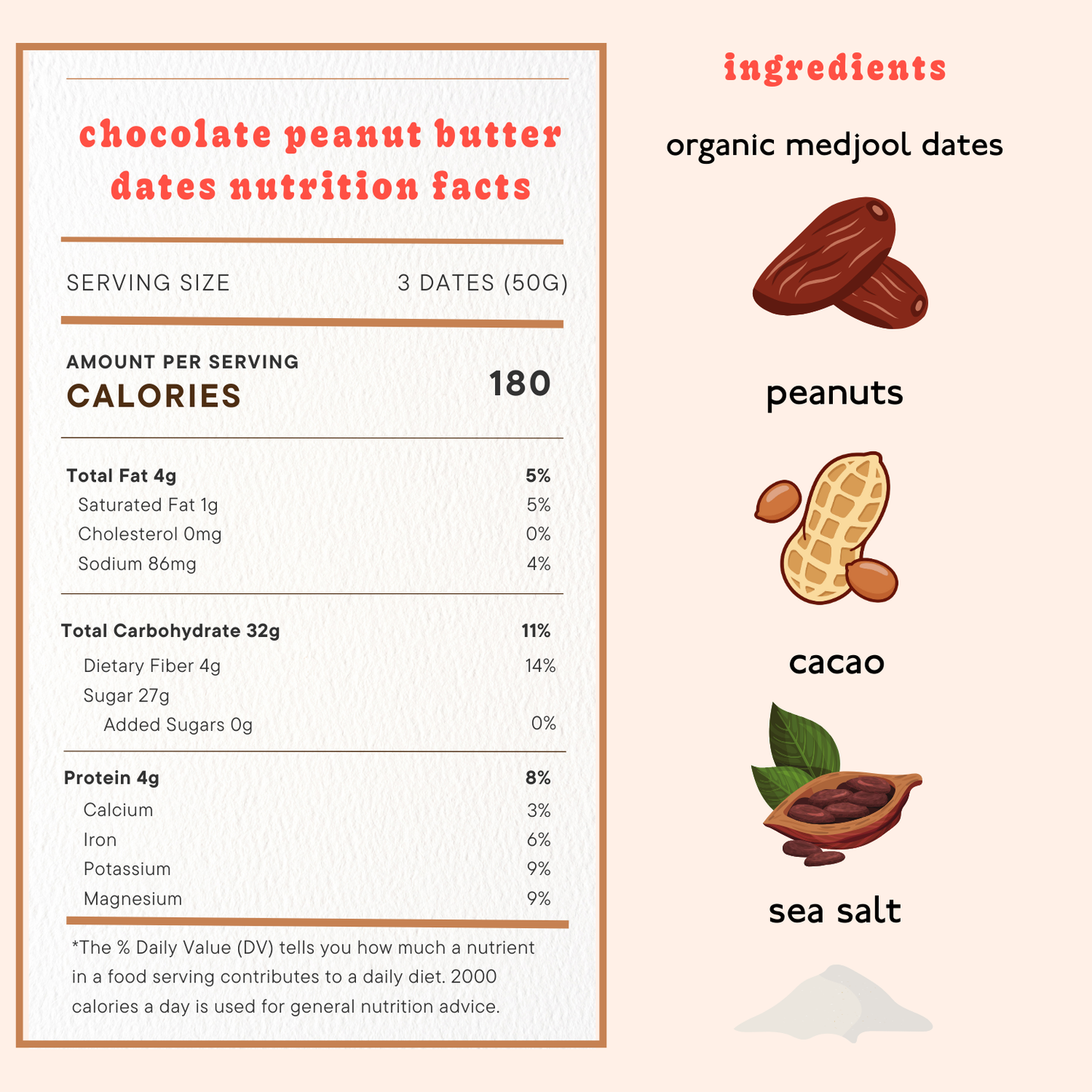 realsy - Chocolate Peanut Butter Dates | Individually Wrapped - 40ct