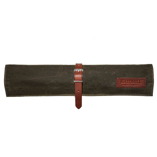Waxed Compact Knife Roll, Dark Oak