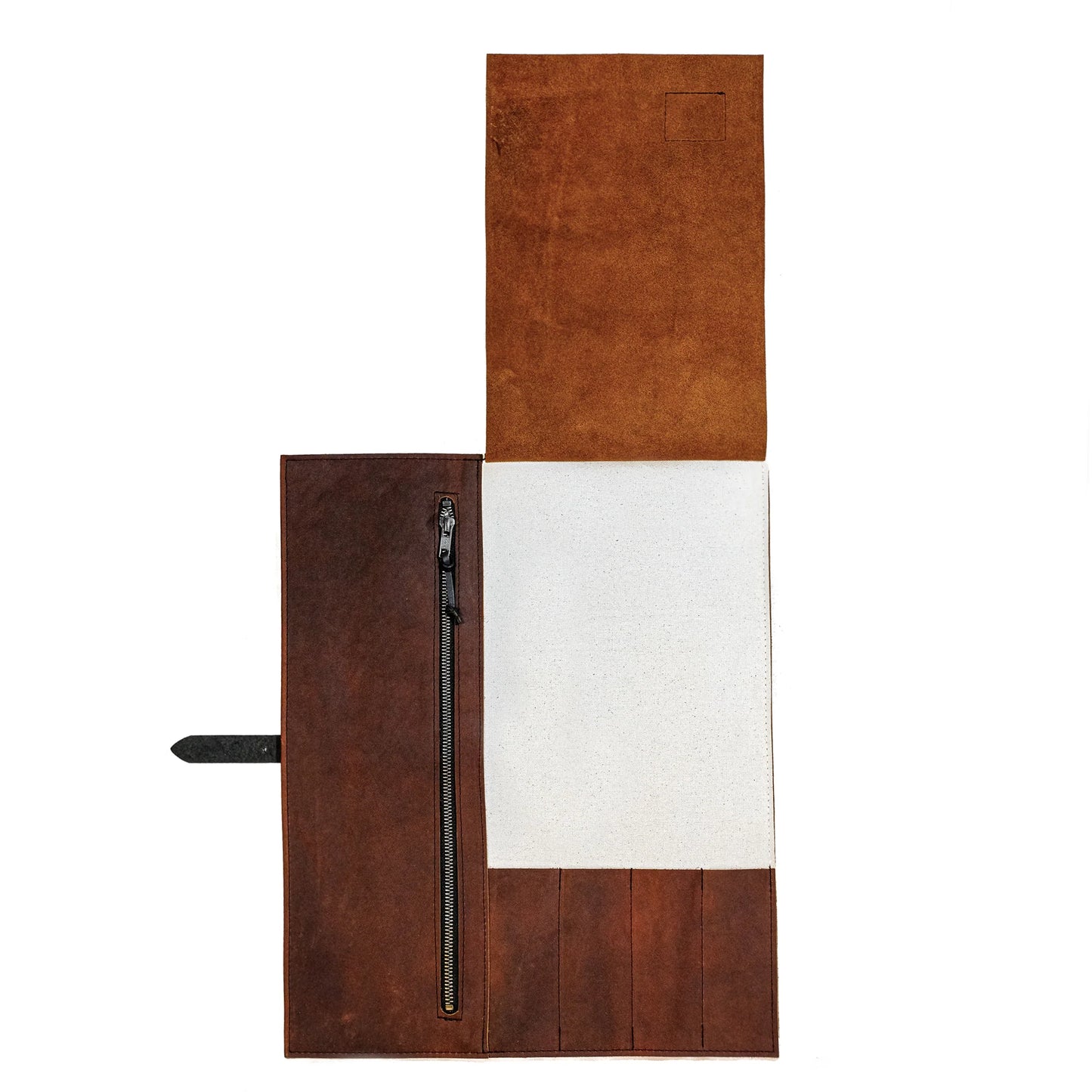 Leather Compact Knife Roll, Cognac