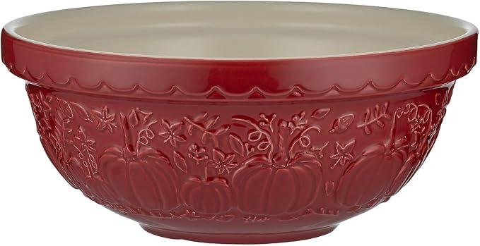 Mason Cash In The Pumpkin Patch S18 Cranberry Pumpkin Mixing Bowl, 11”