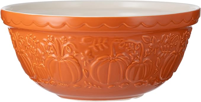 Mason Cash In The Pumpkin Patch S12 Persimmon Pumpkin Mixing Bowl, 11.75”