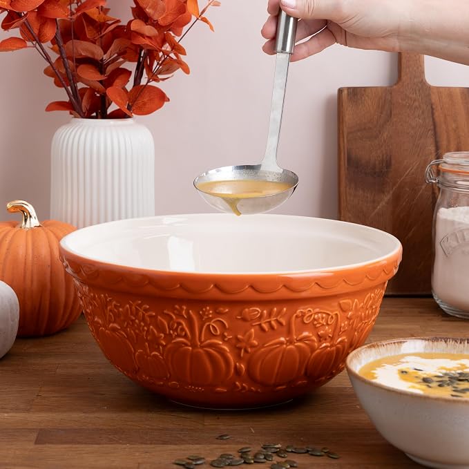 Mason Cash In The Pumpkin Patch S12 Persimmon Pumpkin Mixing Bowl, 11.75”