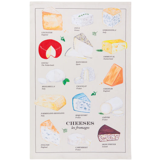 Les Fromages Printed Cheese Dishtowel