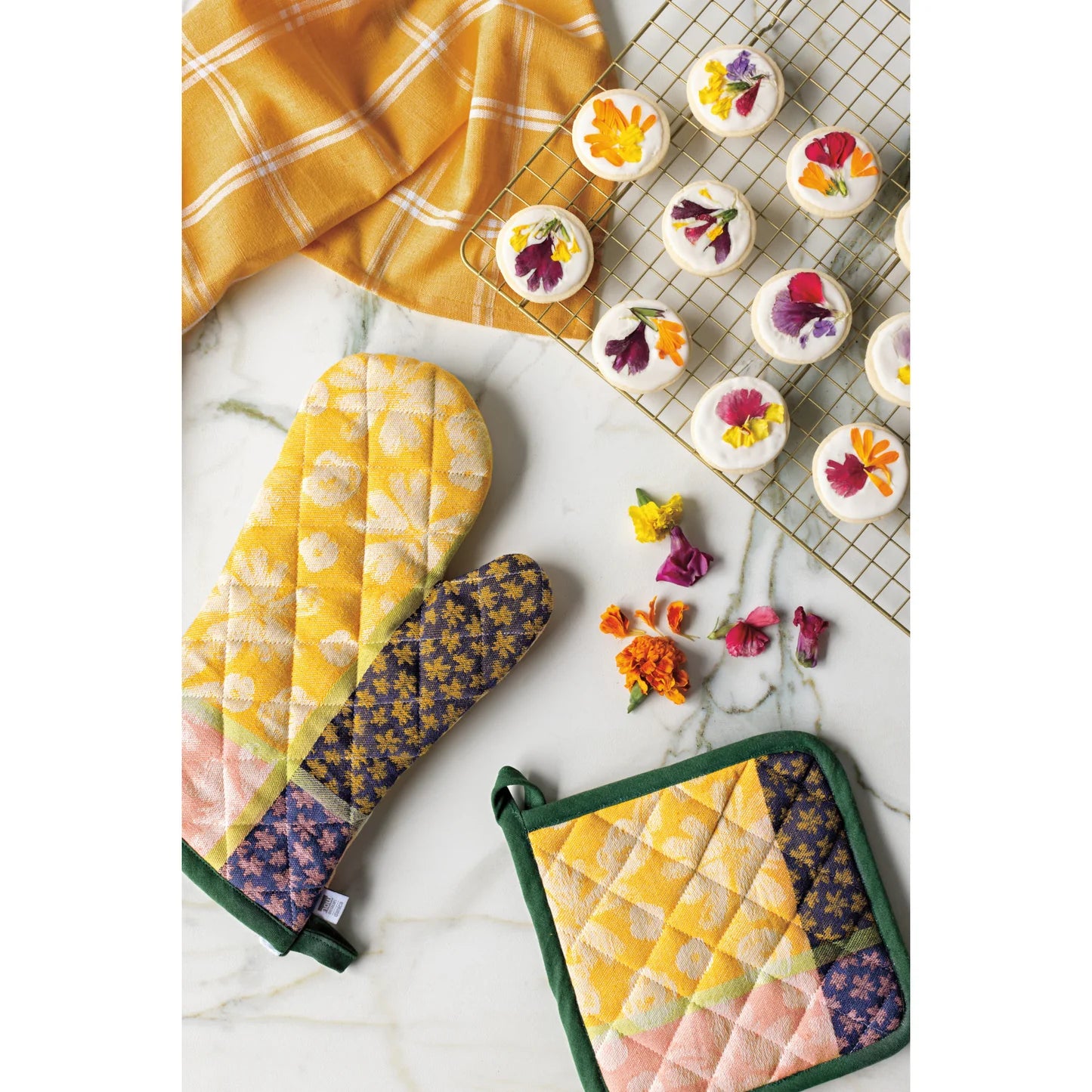 Full Bloom Jacquard Oven Mitt