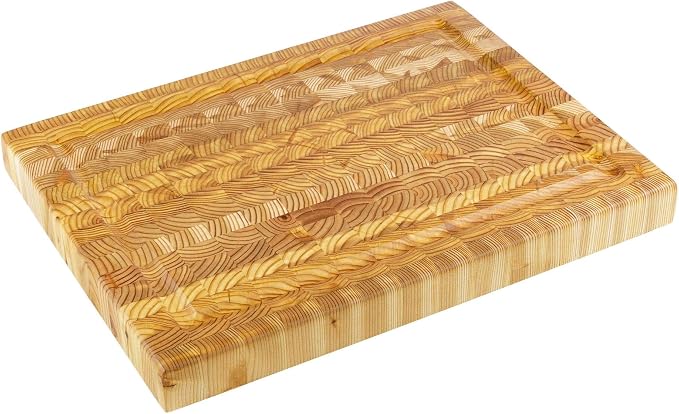 Larch Wood Medium Cutting Board with Juice Groove