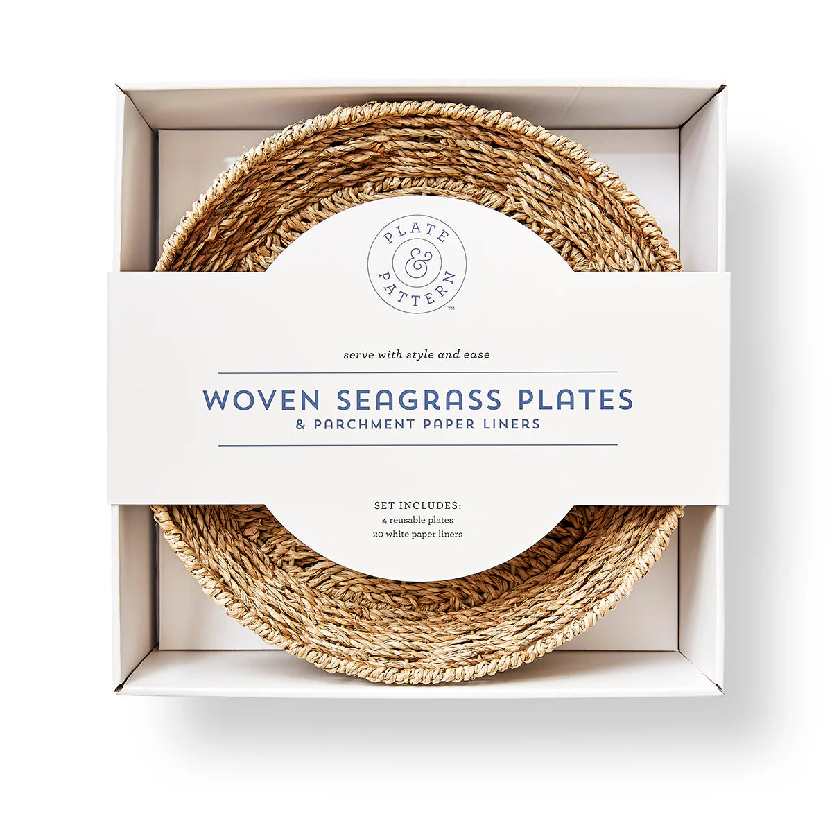 Plate & Pattern Handwoven Seagrass Plates, Set of 4